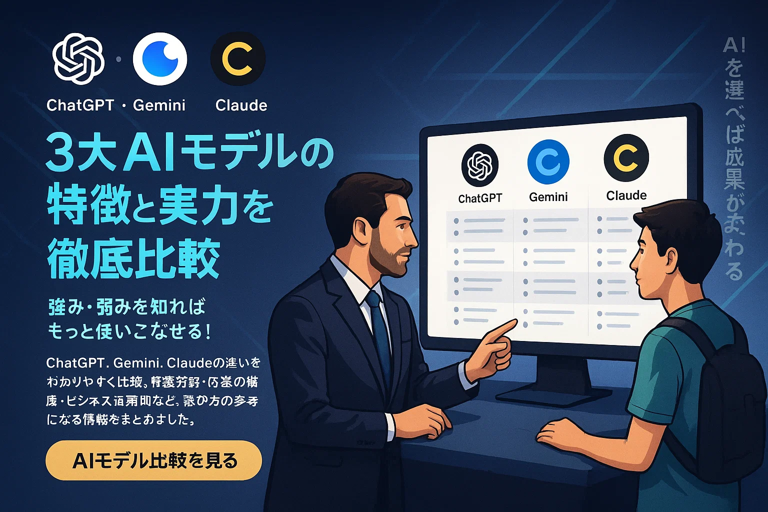 ChatGPT・GeminiとClaude何が違う？それぞれの実力と特徴をわかりやすく解説！