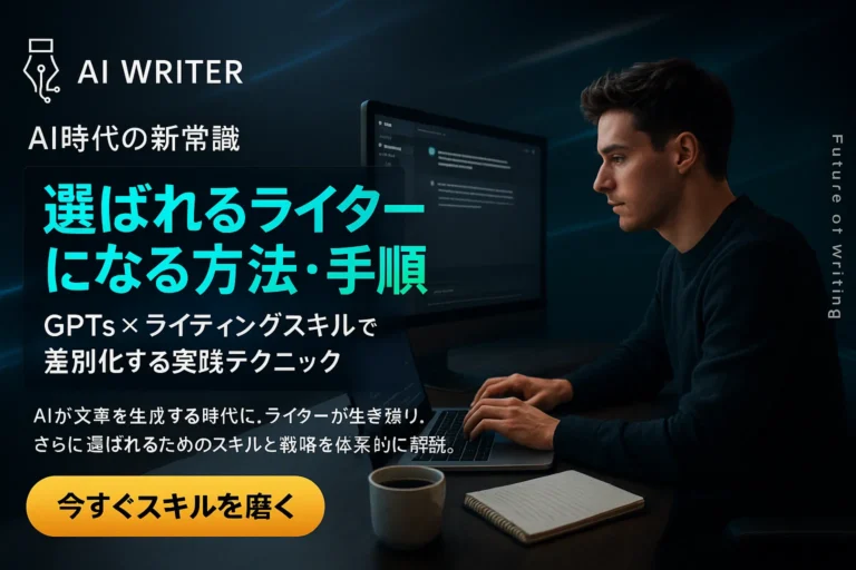 AI時代に選ばれるライターになる方法・手順を徹底解説〜GPTsとライティングスキルで差別化する実践テクニック〜